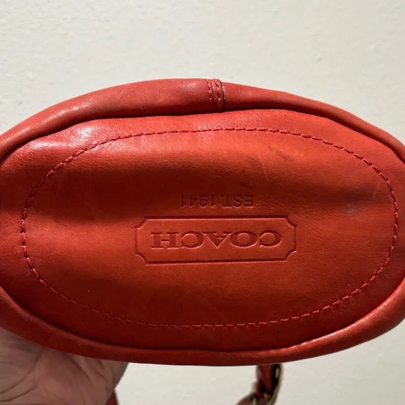 Coach 11422 dark Orange Leather Shoulder Bag - Picture 13 of 16